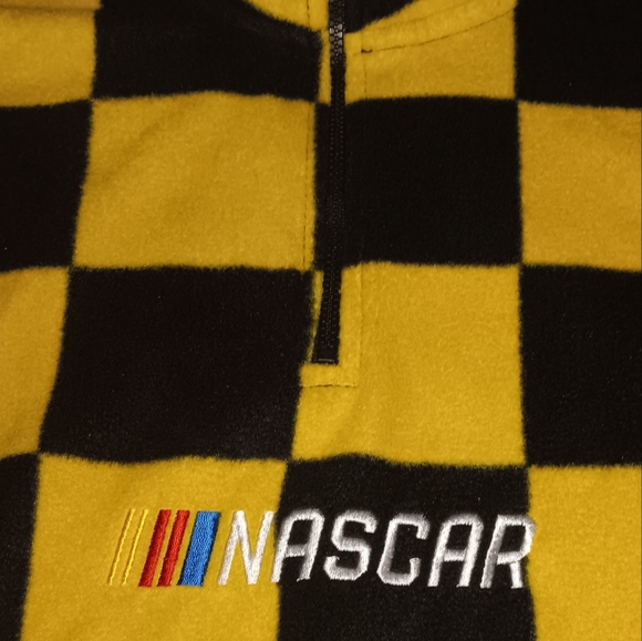 Nascar Crop Top Checkerboard Fleece Sweater Checker Checkers Checkered - Picture 2 of 5